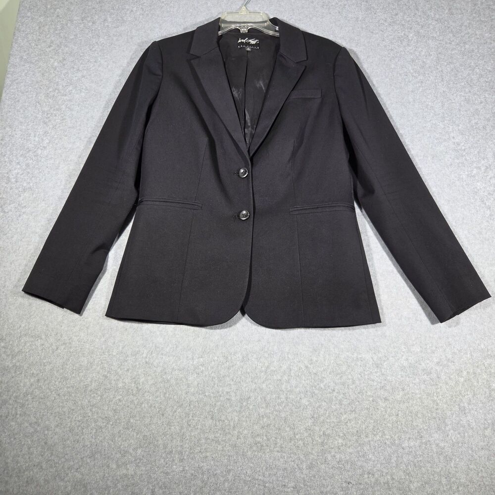 Lord & Taylor 424 Fifth Womens Black Blazer Jacket 2 Button Lined Suit Coat 12